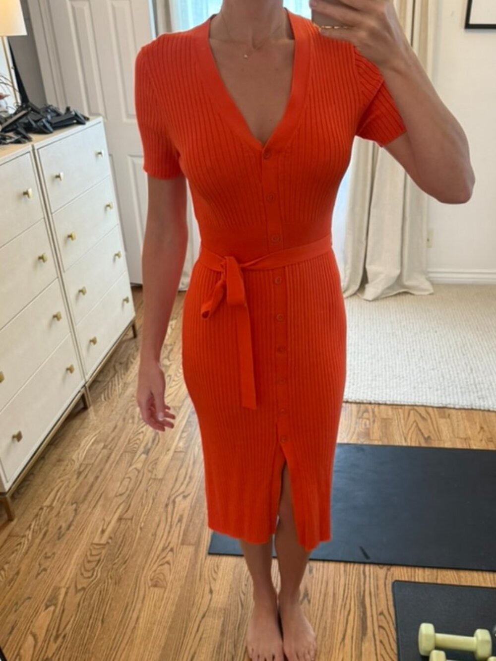 Trina Turk Midi Buttoned Knit Dress